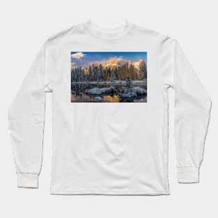 View Of Lake And Mountains Spring Creek Pond Long Sleeve T-Shirt